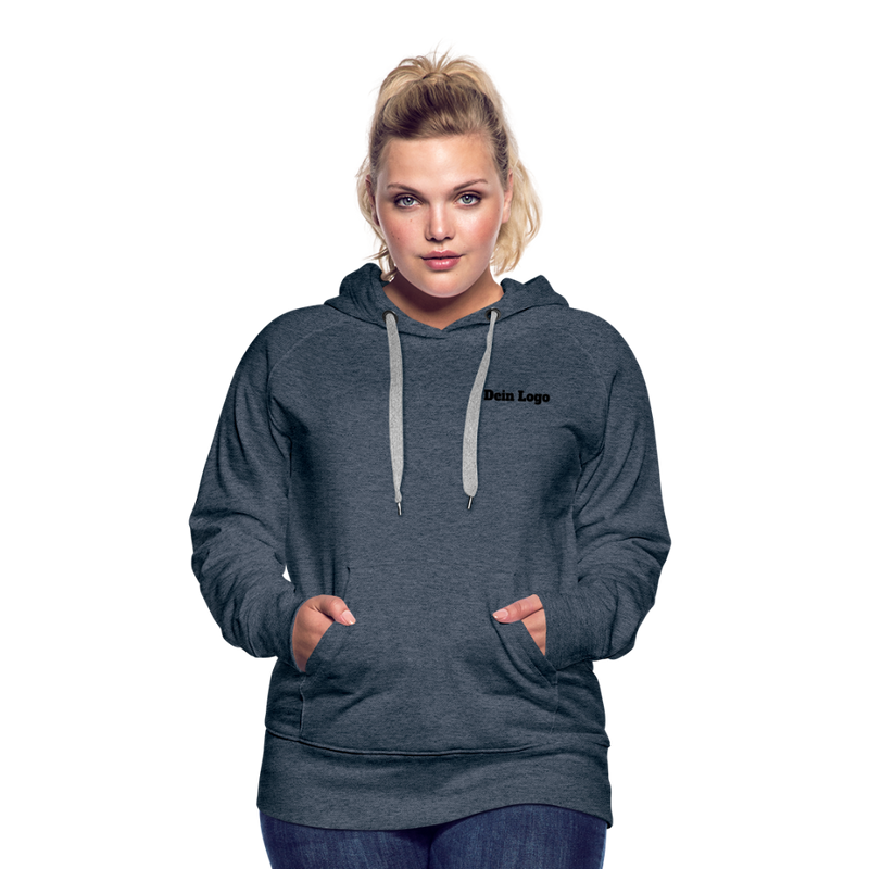 Frauen Premium Hoodie mit deinem Logo - Jeansblau