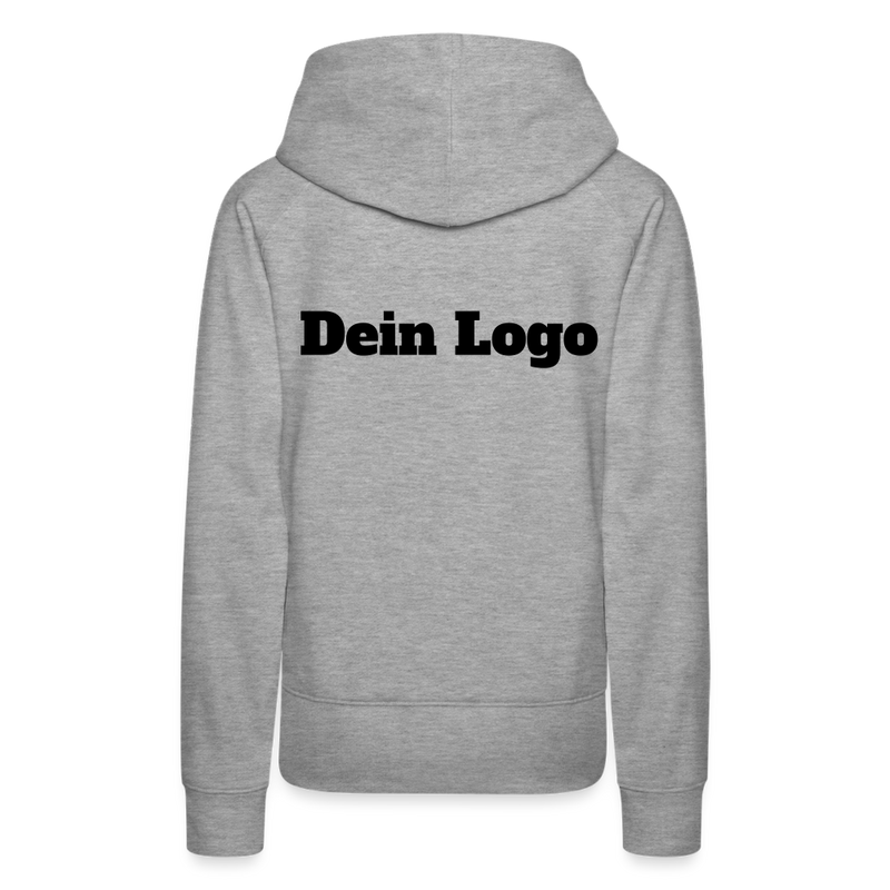 Frauen Premium Hoodie mit deinem Logo - Grau meliert