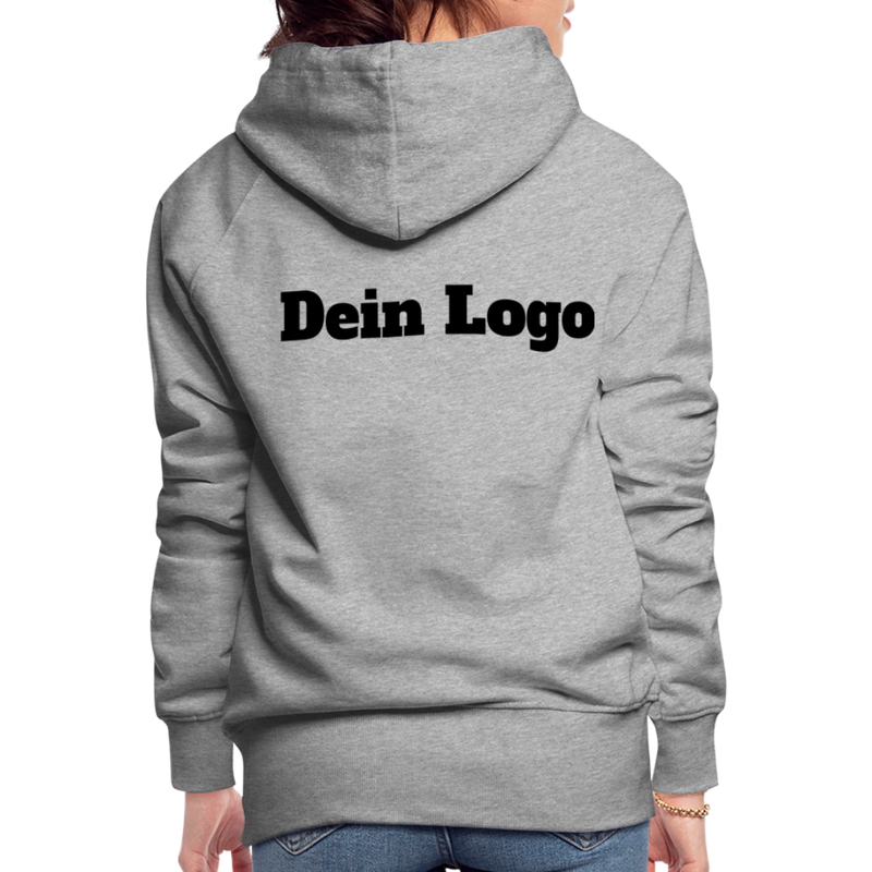 Frauen Premium Hoodie mit deinem Logo - Grau meliert