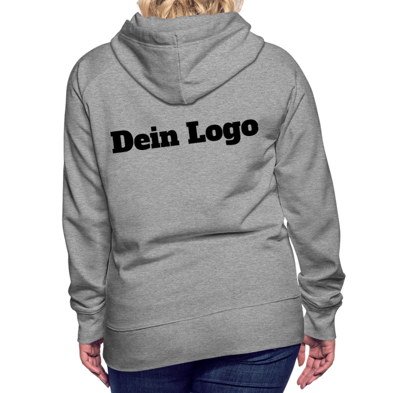 Frauen Premium Hoodie mit deinem Logo - Grau meliert