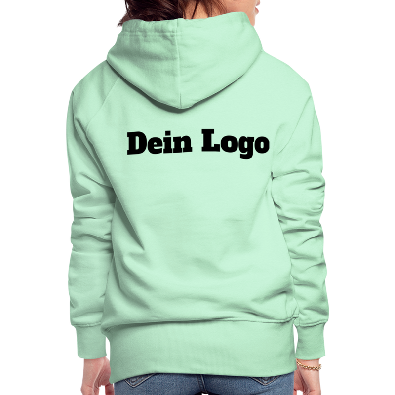 Frauen Premium Hoodie mit deinem Logo - helles Mintgrün