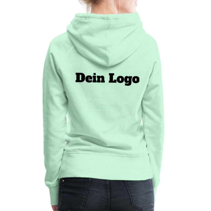 Frauen Premium Hoodie mit deinem Logo - helles Mintgrün