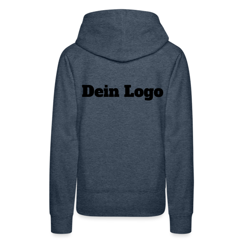 Frauen Premium Hoodie mit deinem Logo - Jeansblau