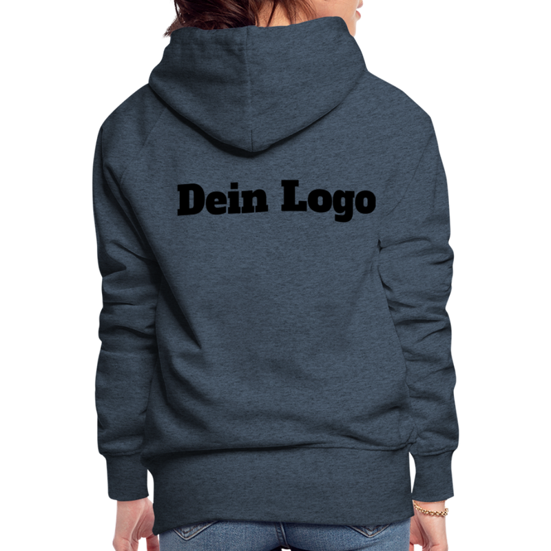 Frauen Premium Hoodie mit deinem Logo - Jeansblau