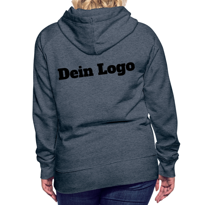 Frauen Premium Hoodie mit deinem Logo - Jeansblau