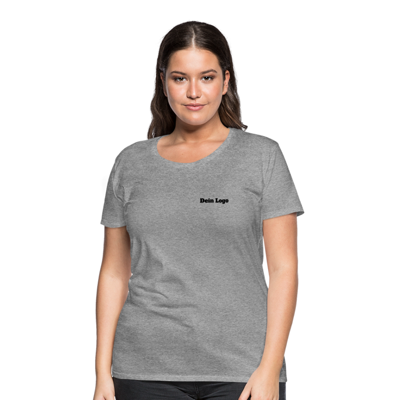 Frauen Premium T-Shirt mit deinem Logo - Grau meliert