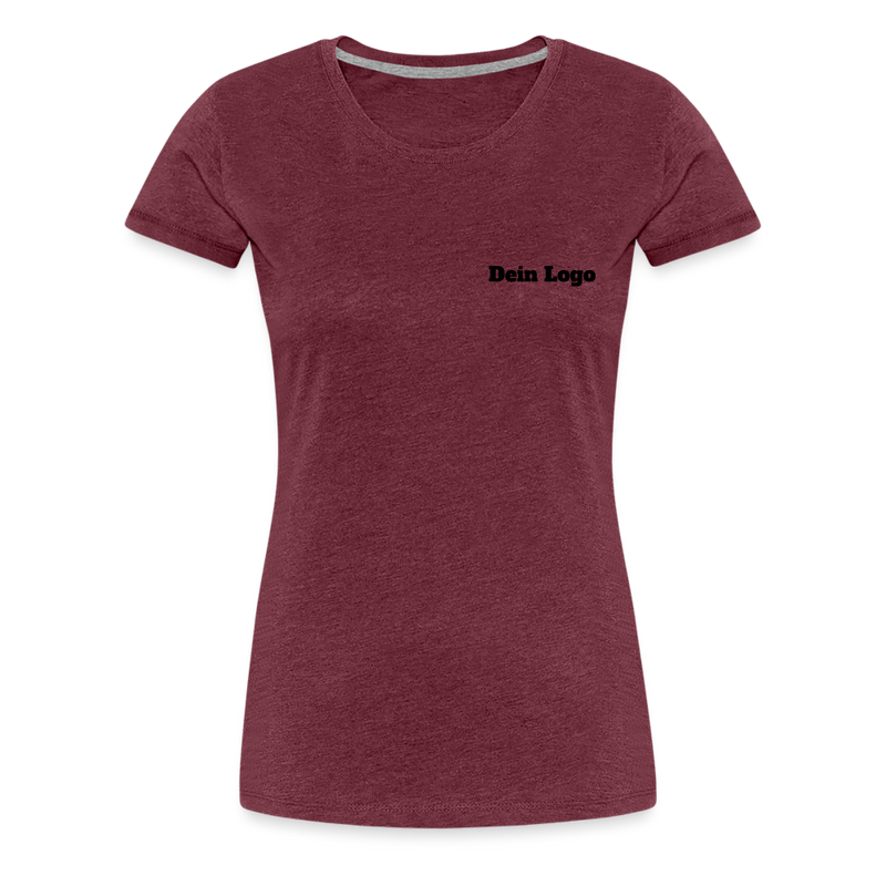 Frauen Premium T-Shirt mit deinem Logo - Bordeauxrot meliert