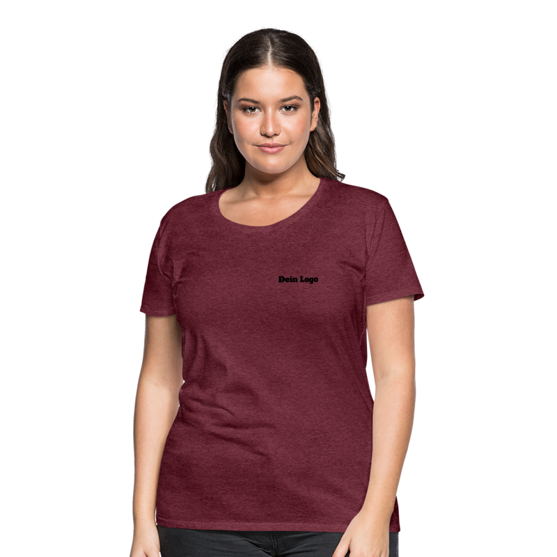 Frauen Premium T-Shirt mit deinem Logo - Bordeauxrot meliert