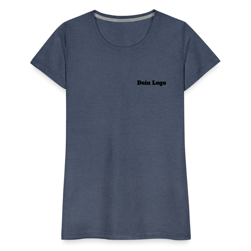 Frauen Premium T-Shirt mit deinem Logo - Blau meliert