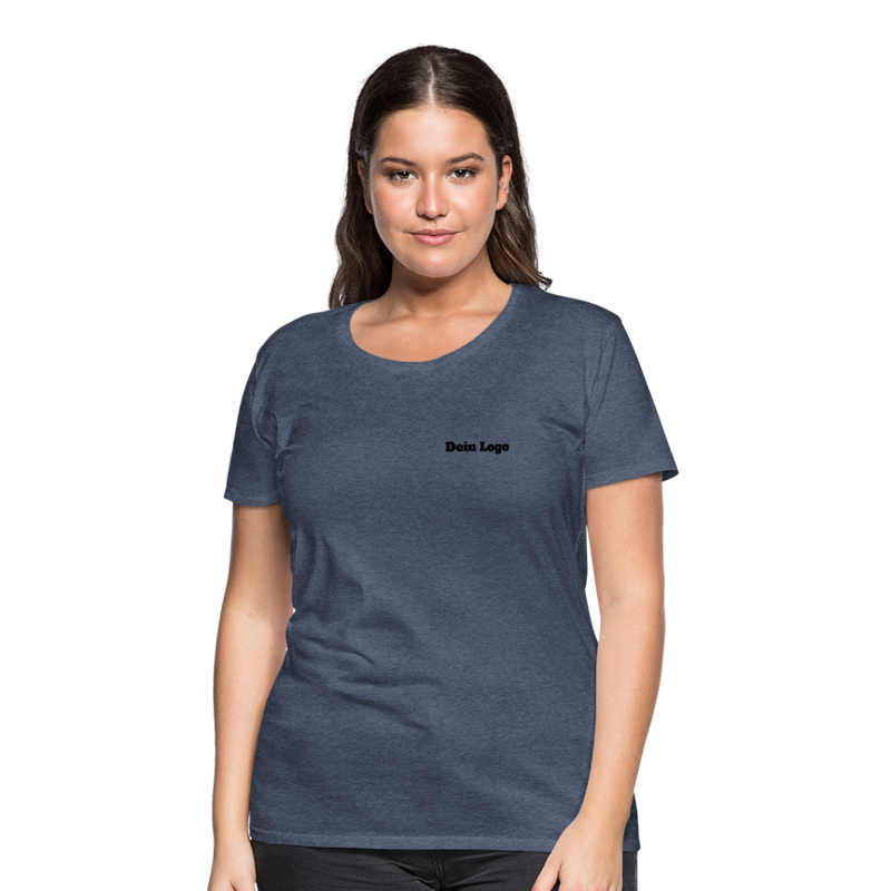 Frauen Premium T-Shirt mit deinem Logo - Blau meliert