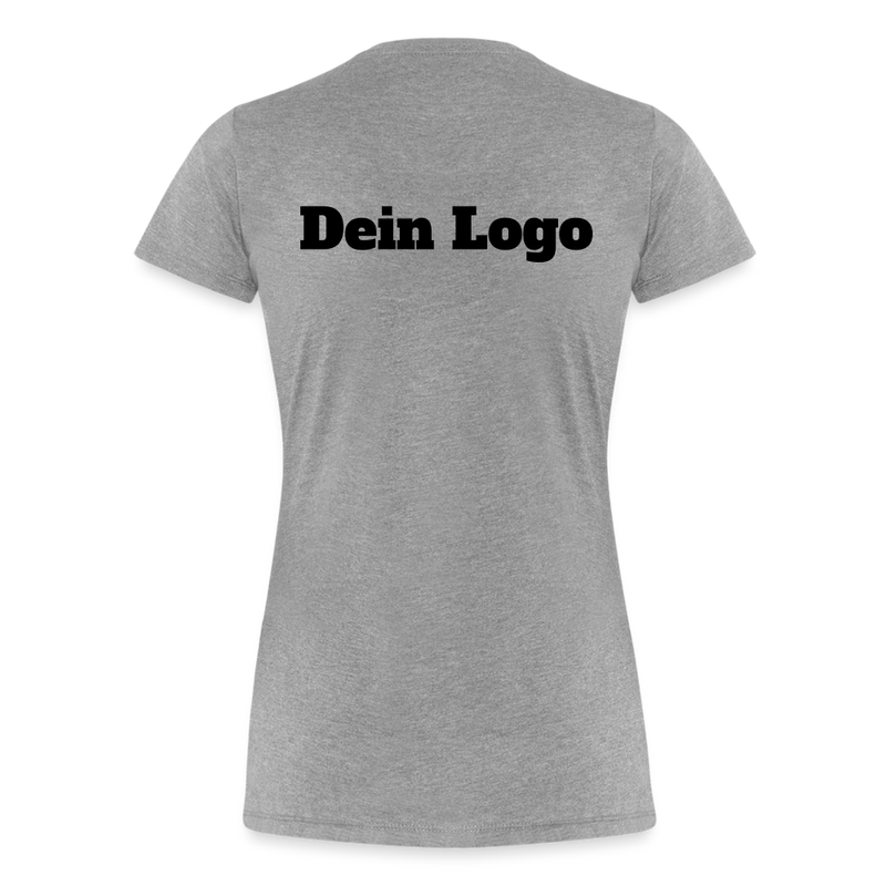 Frauen Premium T-Shirt mit deinem Logo - Grau meliert