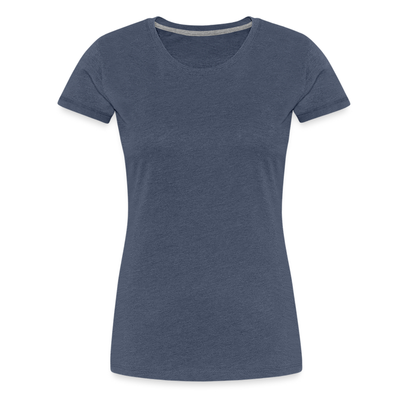 Frauen Premium T-Shirt mit deinem Logo - Blau meliert