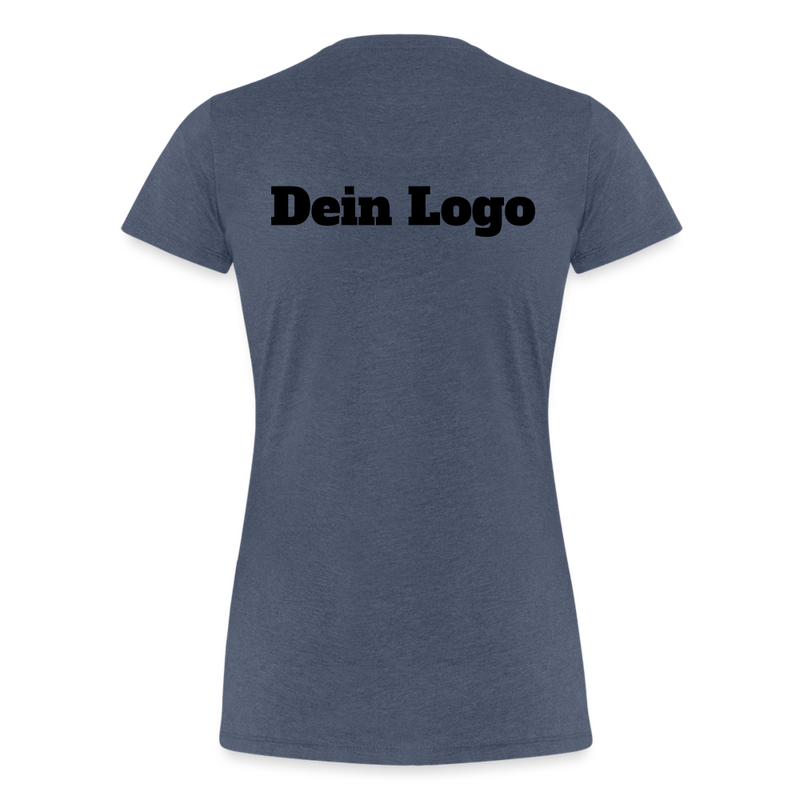 Frauen Premium T-Shirt mit deinem Logo - Blau meliert