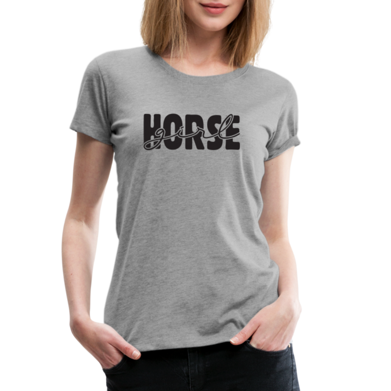 Frauen Premium T-Shirt Horse Girl - Grau meliert