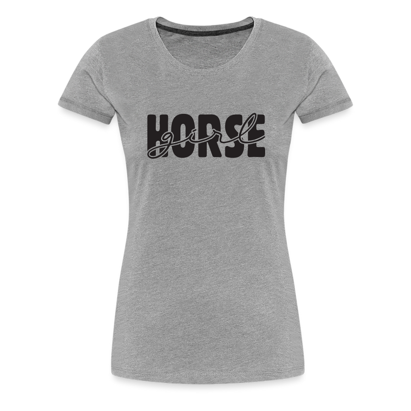 Frauen Premium T-Shirt Horse Girl - Grau meliert