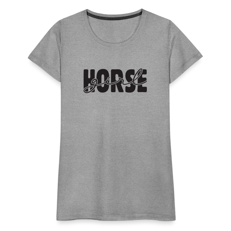 Frauen Premium T-Shirt Horse Girl - Grau meliert