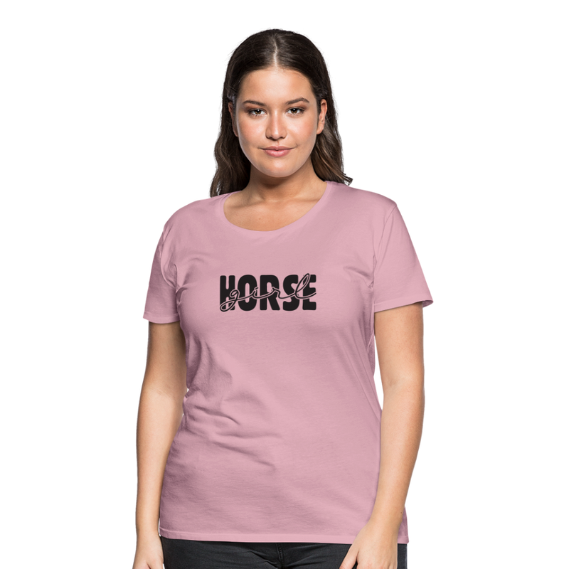 Frauen Premium T-Shirt Horse Girl - Hellrosa