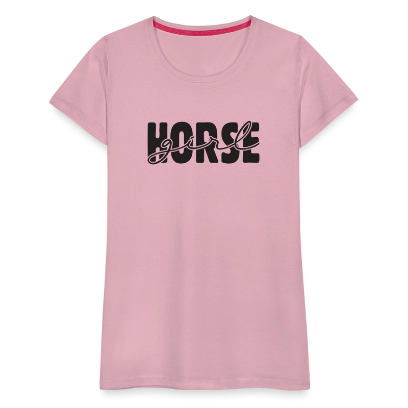 Frauen Premium T-Shirt Horse Girl - Hellrosa