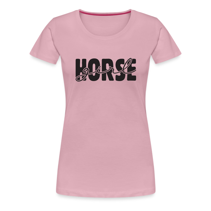 Frauen Premium T-Shirt Horse Girl - Hellrosa