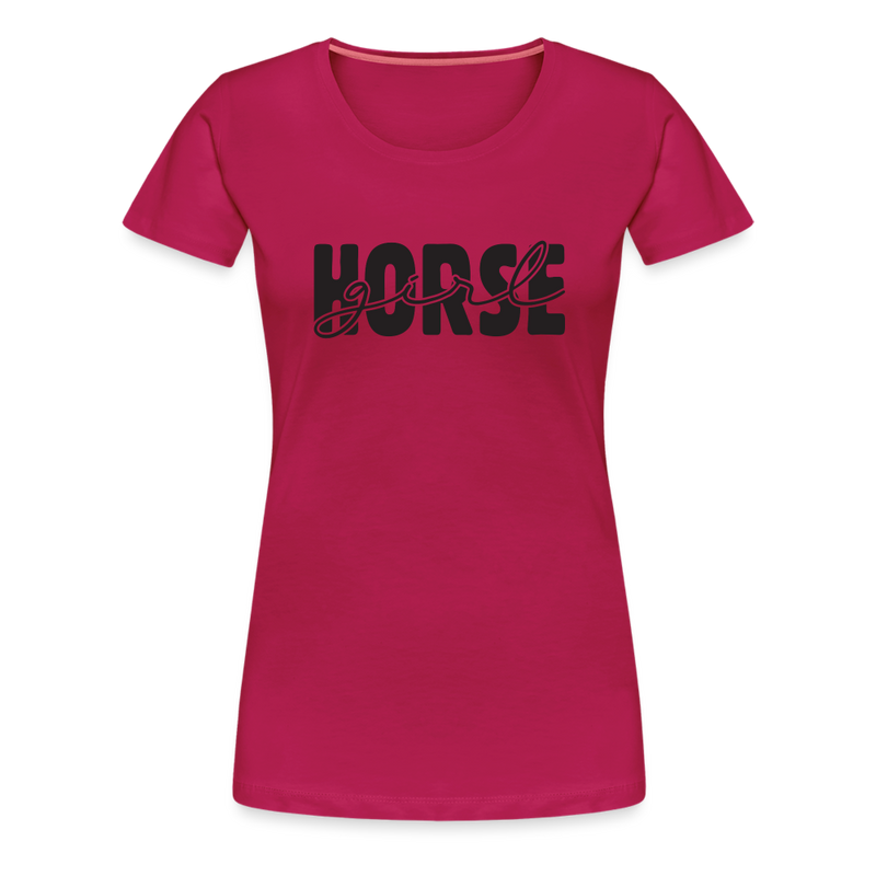 Frauen Premium T-Shirt Horse Girl - dunkles Pink