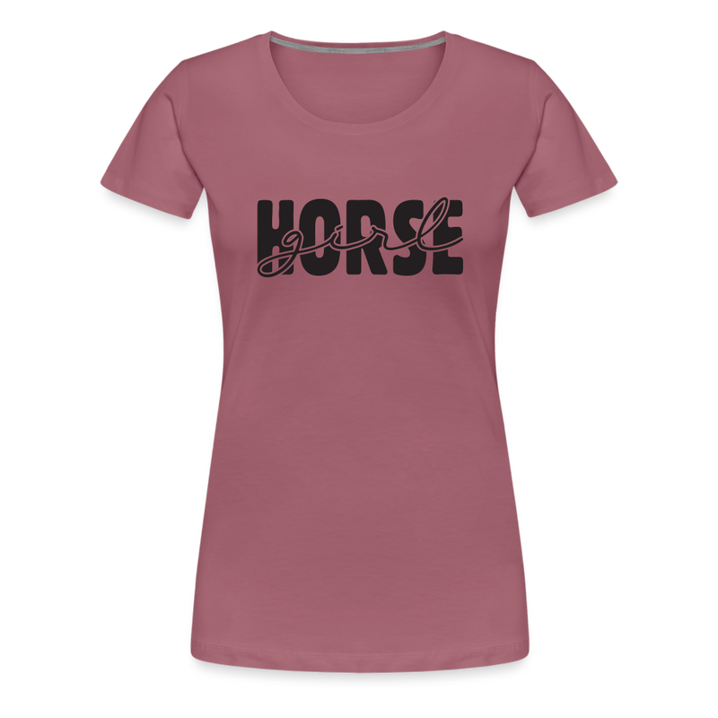 Frauen Premium T-Shirt Horse Girl - Malve