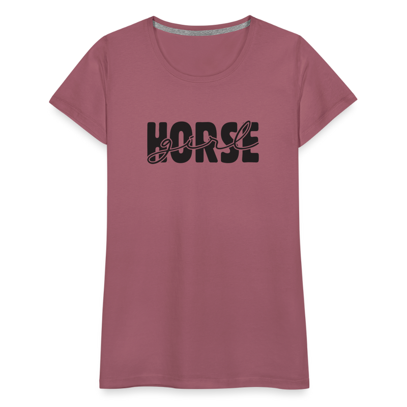 Frauen Premium T-Shirt Horse Girl - Malve