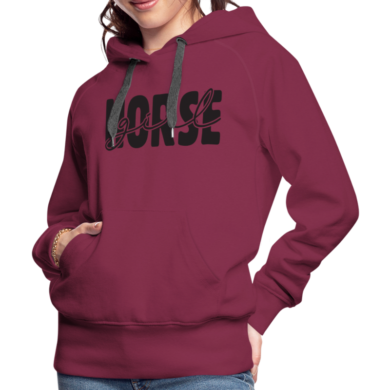 Frauen Premium Hoodie Horse Girl - Bordeaux