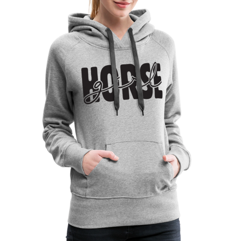 Frauen Premium Hoodie Horse Girl - Grau meliert