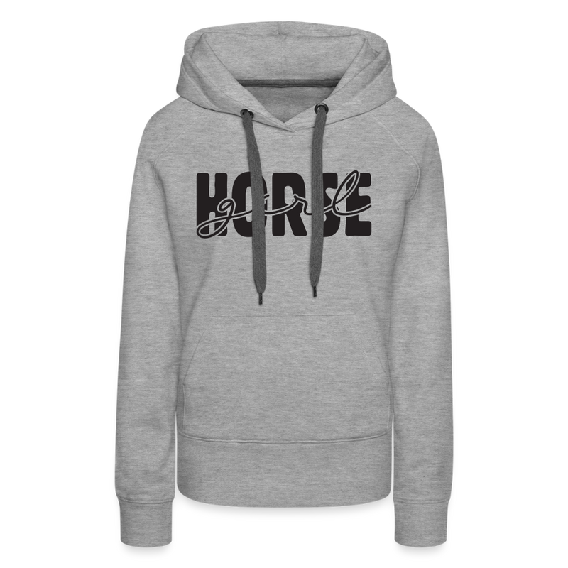 Frauen Premium Hoodie Horse Girl - Grau meliert