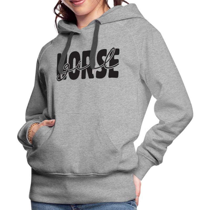 Frauen Premium Hoodie Horse Girl - Grau meliert