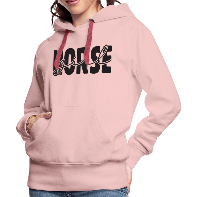 Frauen Premium Hoodie Horse Girl - Kristallrosa