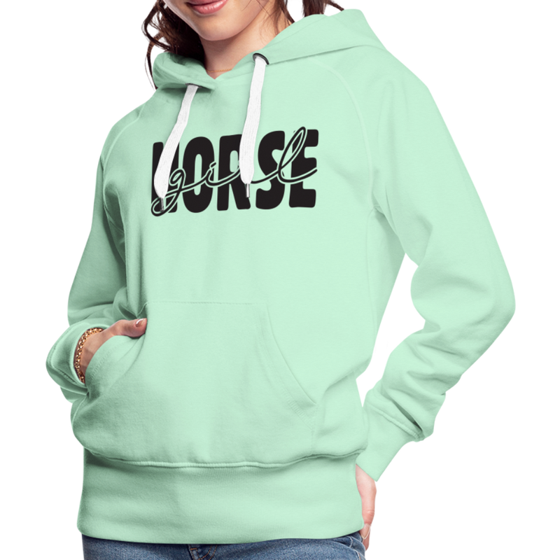 Frauen Premium Hoodie Horse Girl - helles Mintgrün