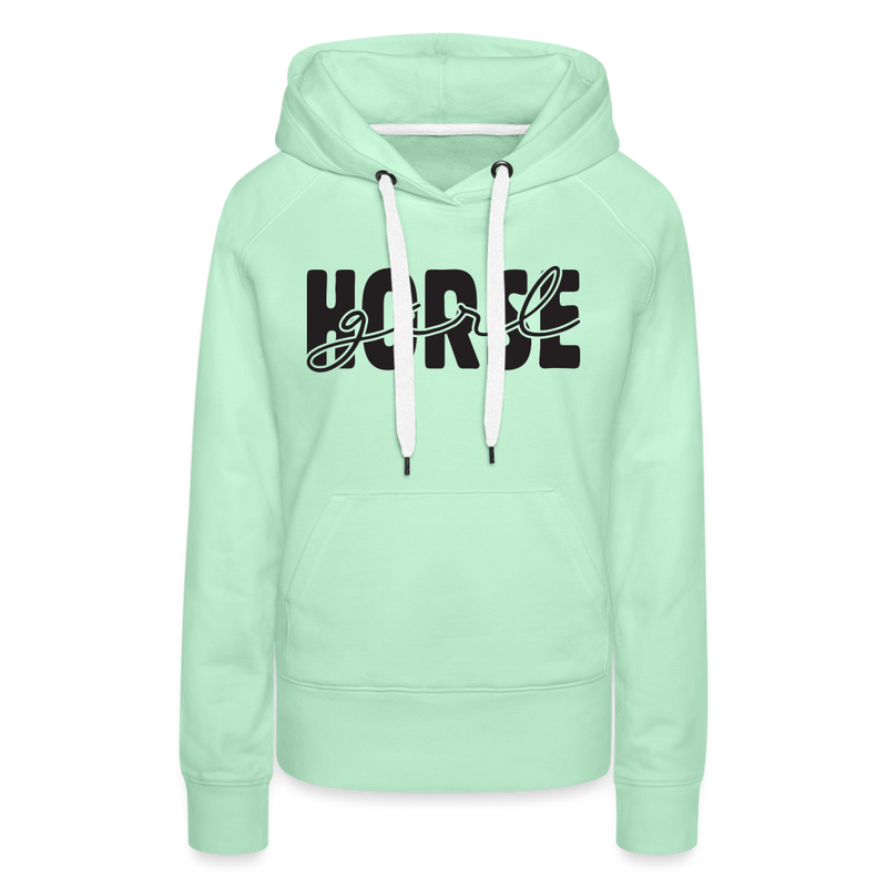 Frauen Premium Hoodie Horse Girl - helles Mintgrün