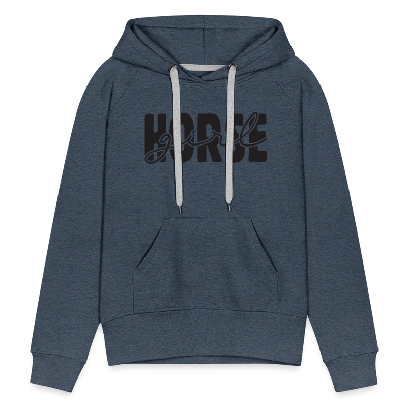 Frauen Premium Hoodie Horse Girl - Jeansblau