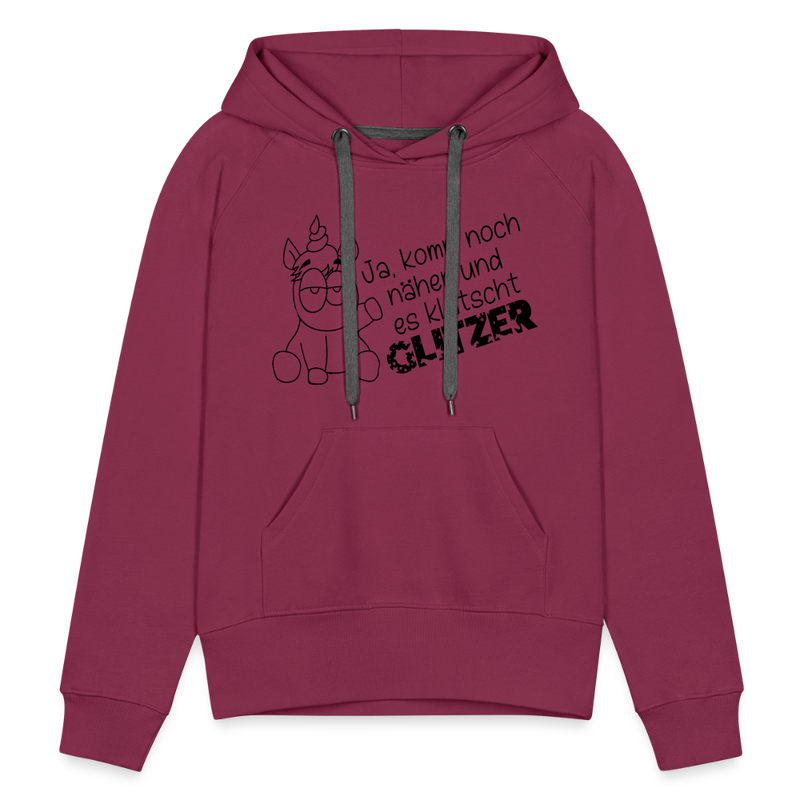 Frauen Premium Hoodie Glitzer - Bordeaux