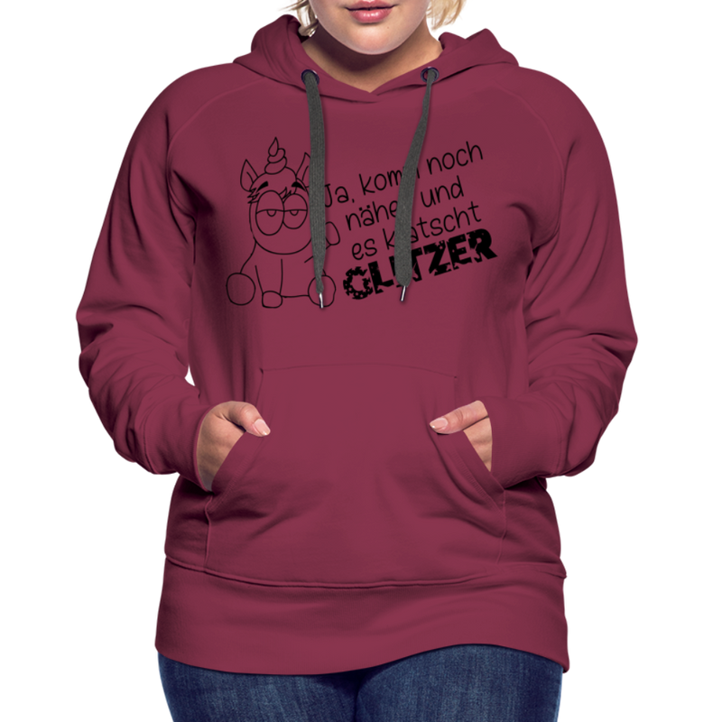 Frauen Premium Hoodie Glitzer - Bordeaux