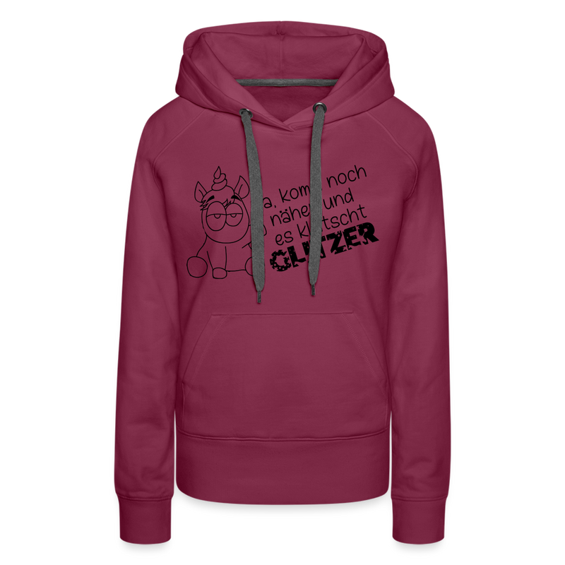 Frauen Premium Hoodie Glitzer - Bordeaux