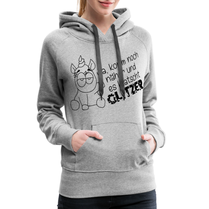 Frauen Premium Hoodie Glitzer - Grau meliert