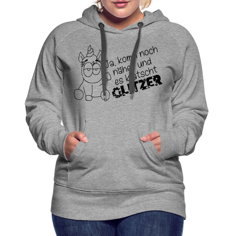 Frauen Premium Hoodie Glitzer - Grau meliert