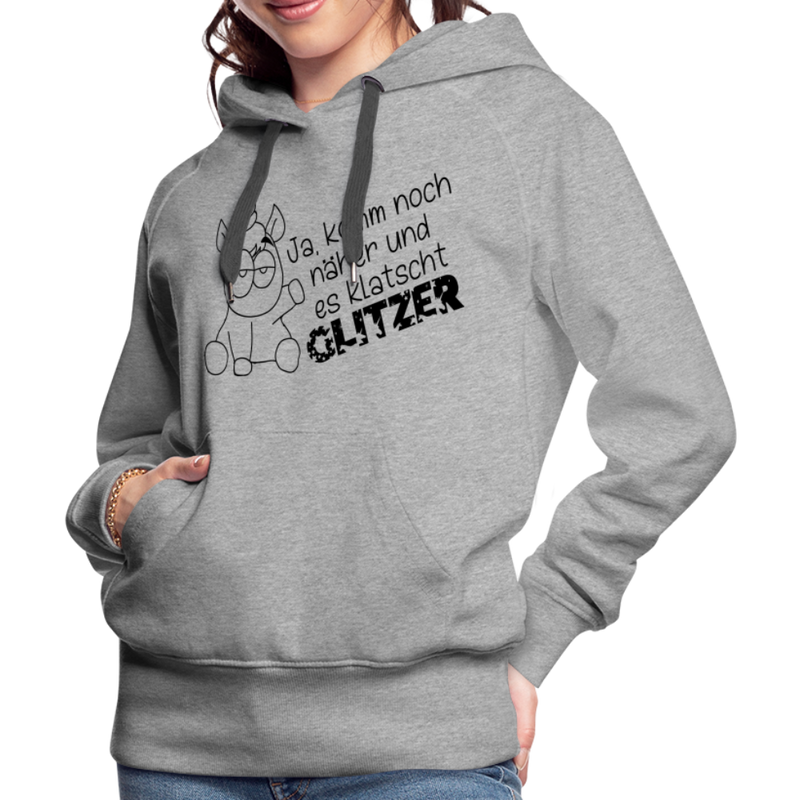 Frauen Premium Hoodie Glitzer - Grau meliert