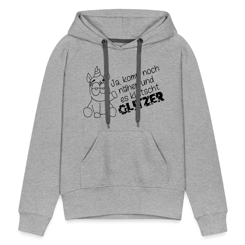 Frauen Premium Hoodie Glitzer - Grau meliert