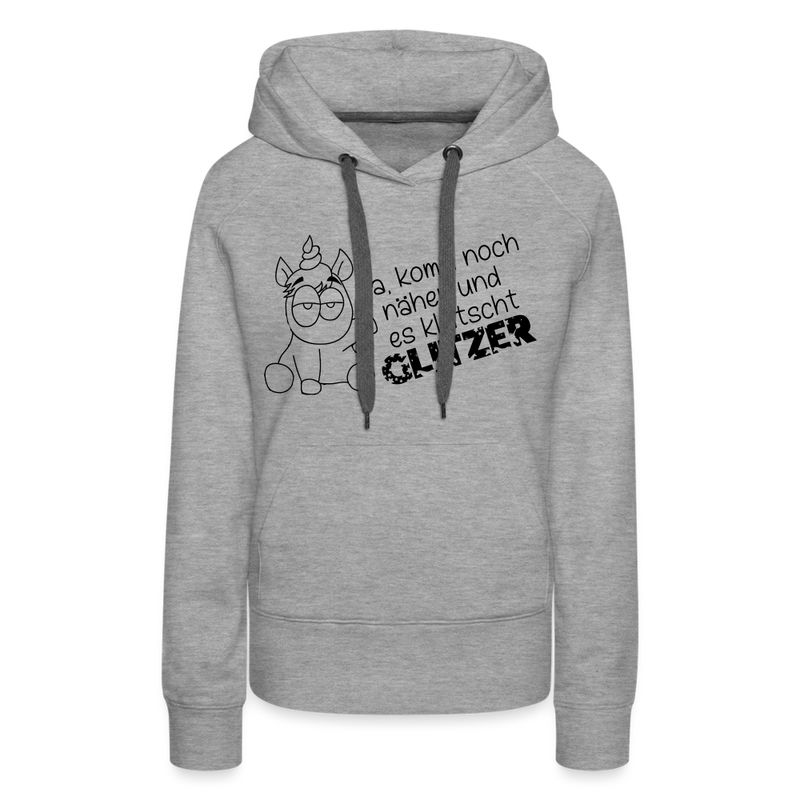 Frauen Premium Hoodie Glitzer - Grau meliert