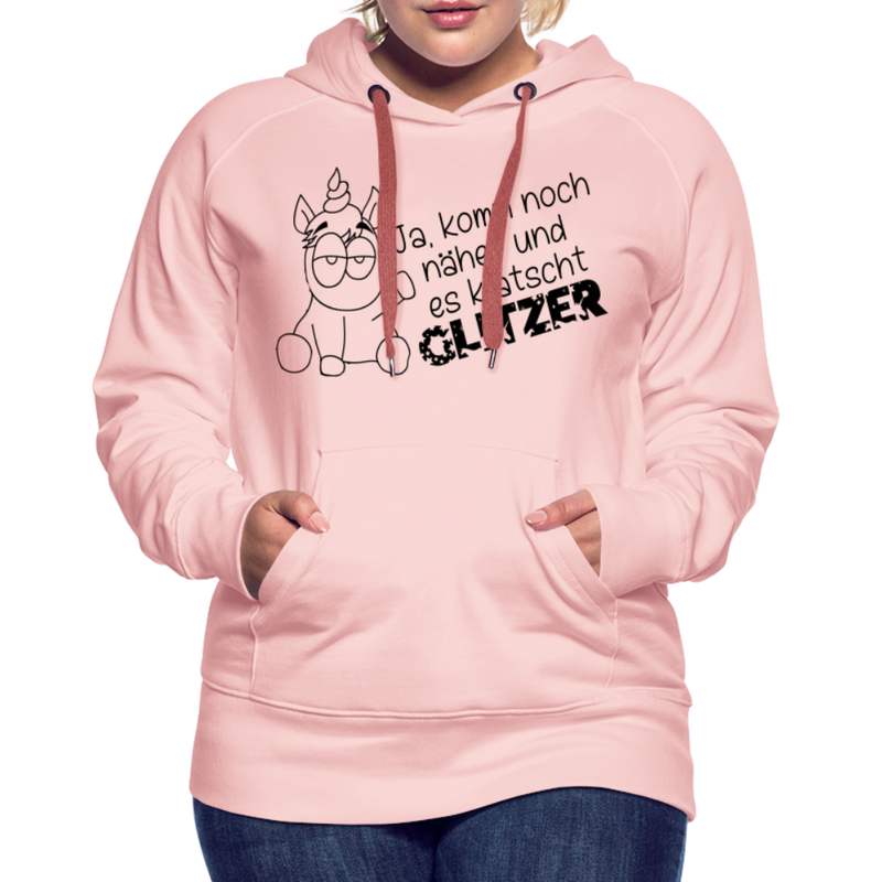 Frauen Premium Hoodie Glitzer - Kristallrosa