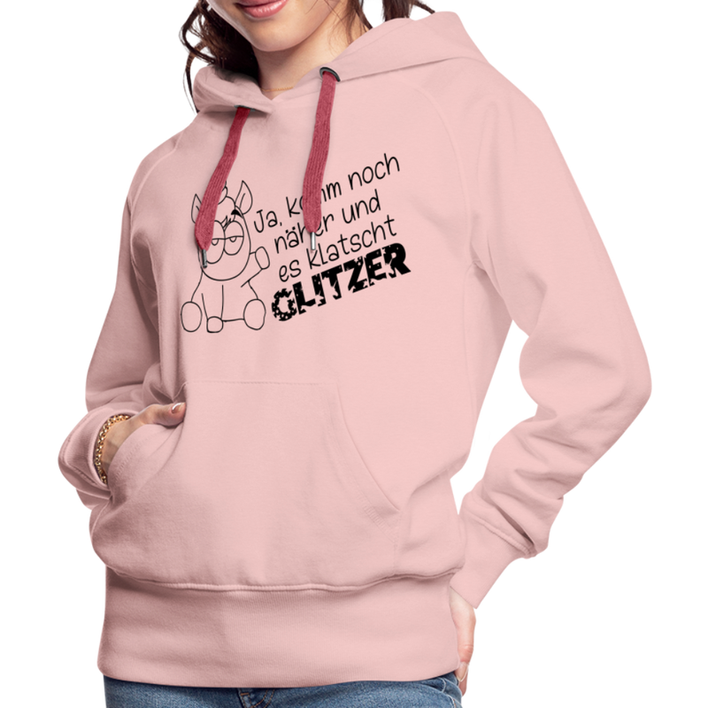 Frauen Premium Hoodie Glitzer - Kristallrosa