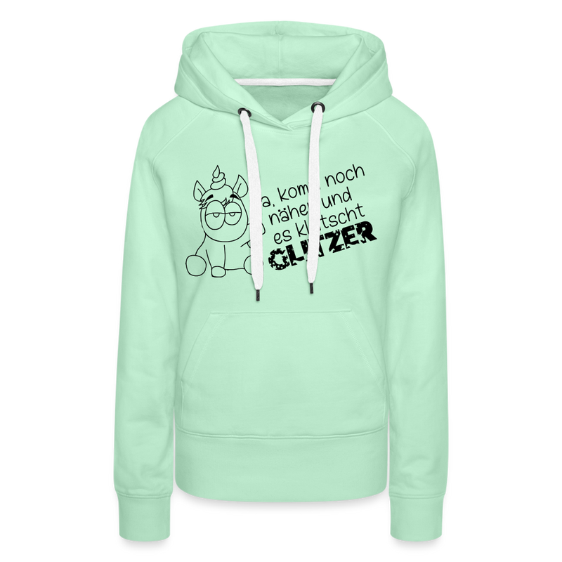 Frauen Premium Hoodie Glitzer - helles Mintgrün