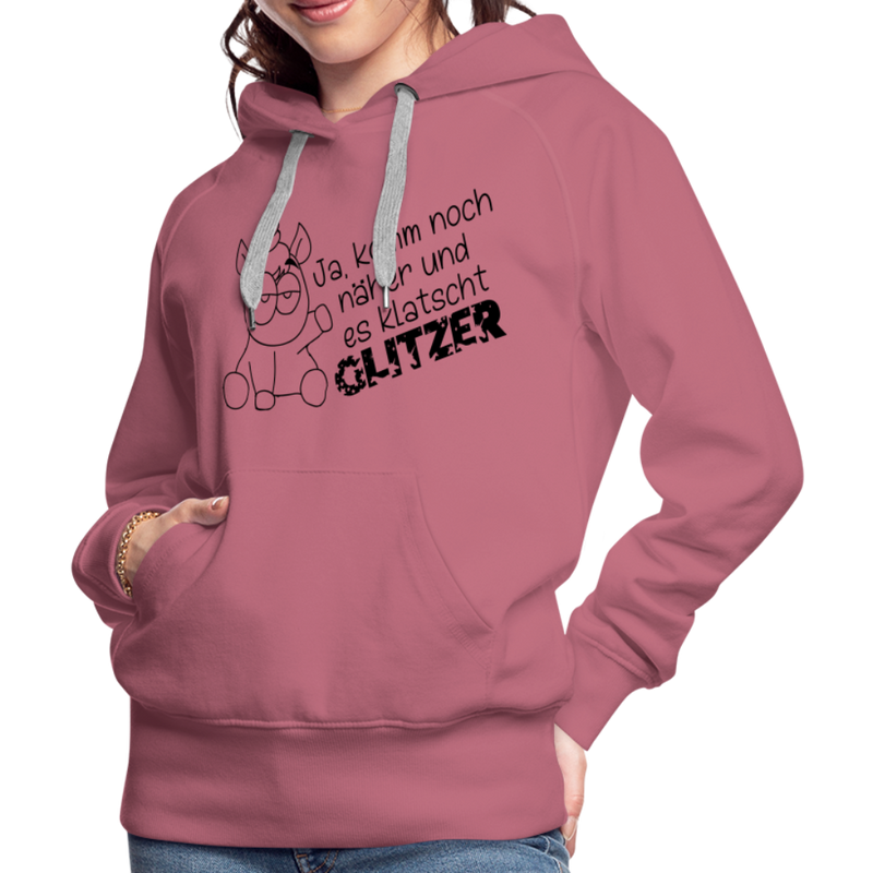 Frauen Premium Hoodie Glitzer - Malve