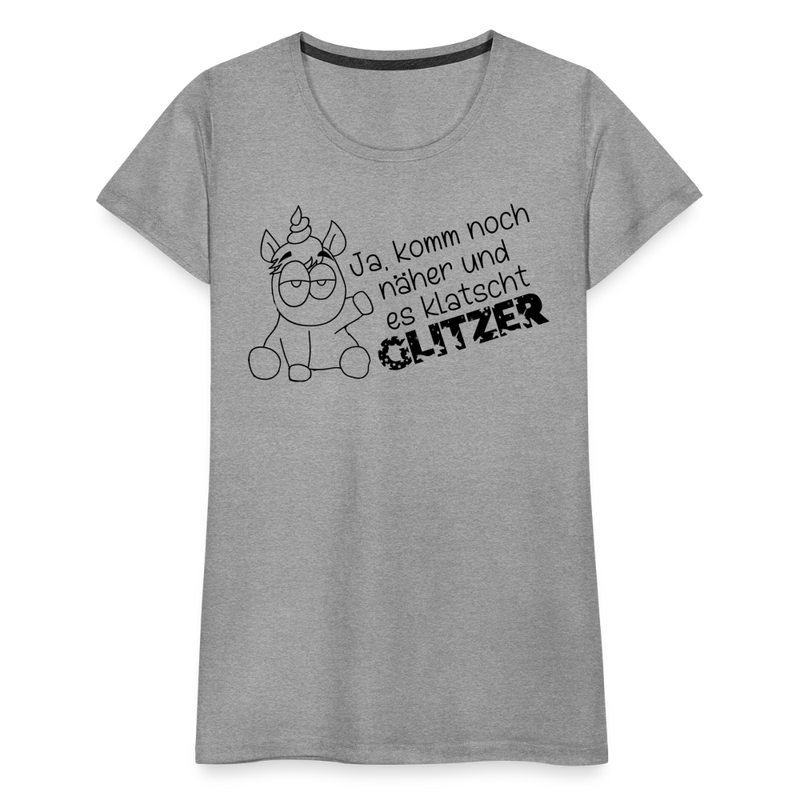 Frauen Premium T-Shirt Glitzer - Grau meliert