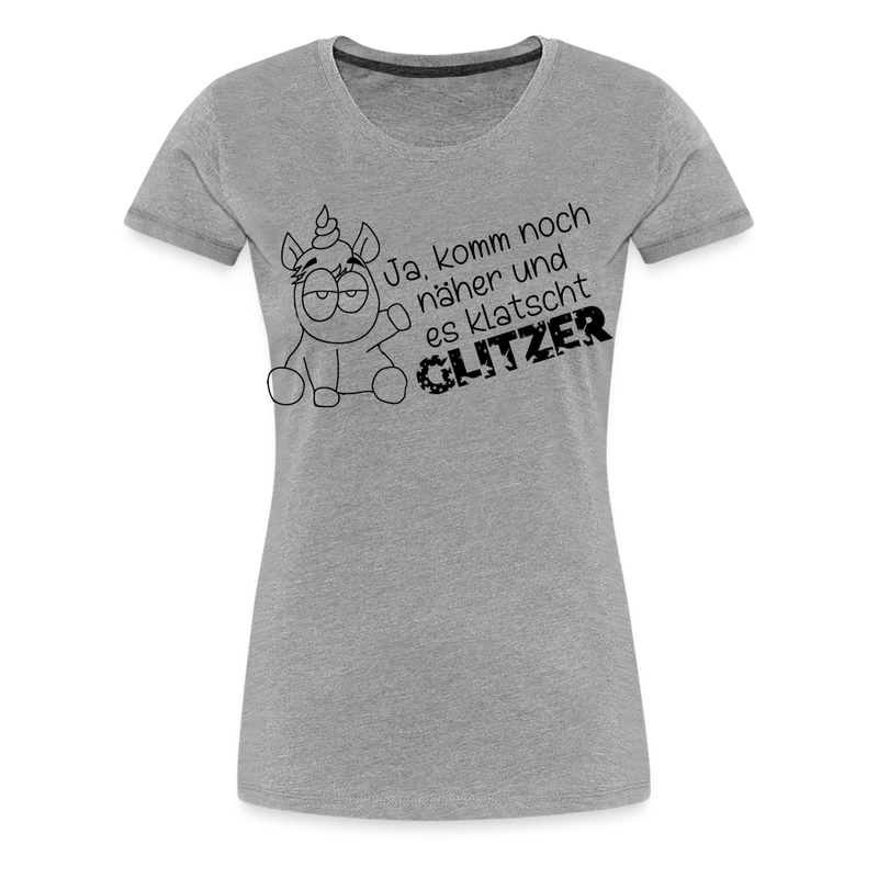 Frauen Premium T-Shirt Glitzer - Grau meliert