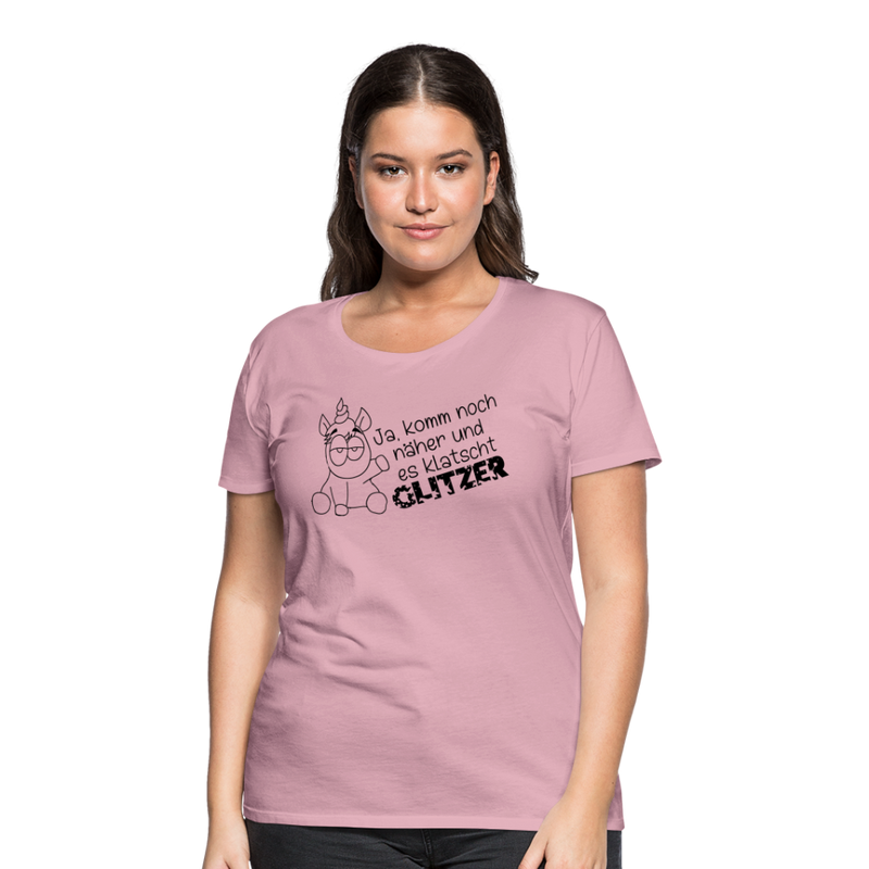 Frauen Premium T-Shirt Glitzer - Hellrosa