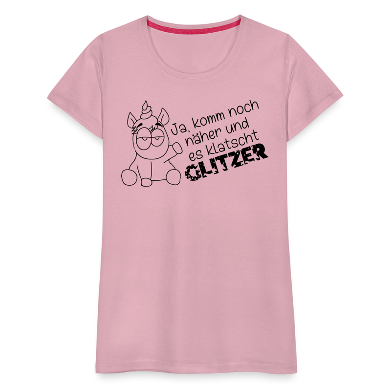 Frauen Premium T-Shirt Glitzer - Hellrosa